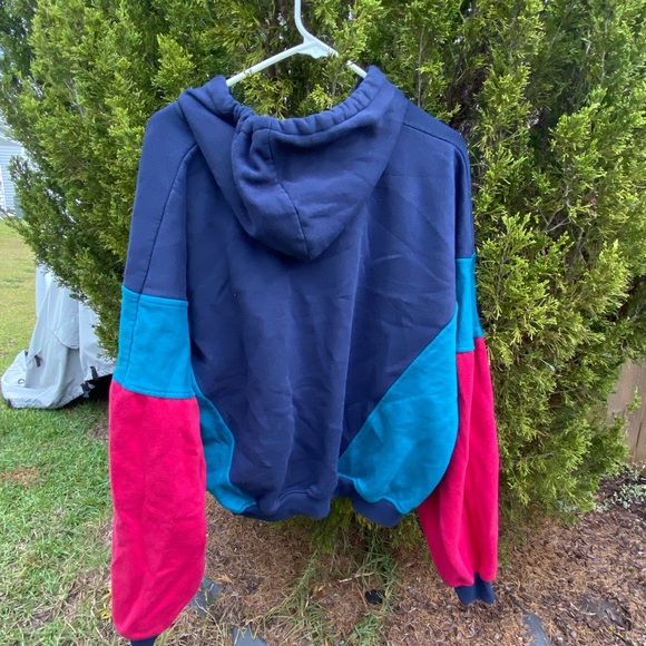 Vintage 1990s Neil Martin Color Block Plus size XXL Hoodie Quarter Zip Pullover - Picture 5 of 5
